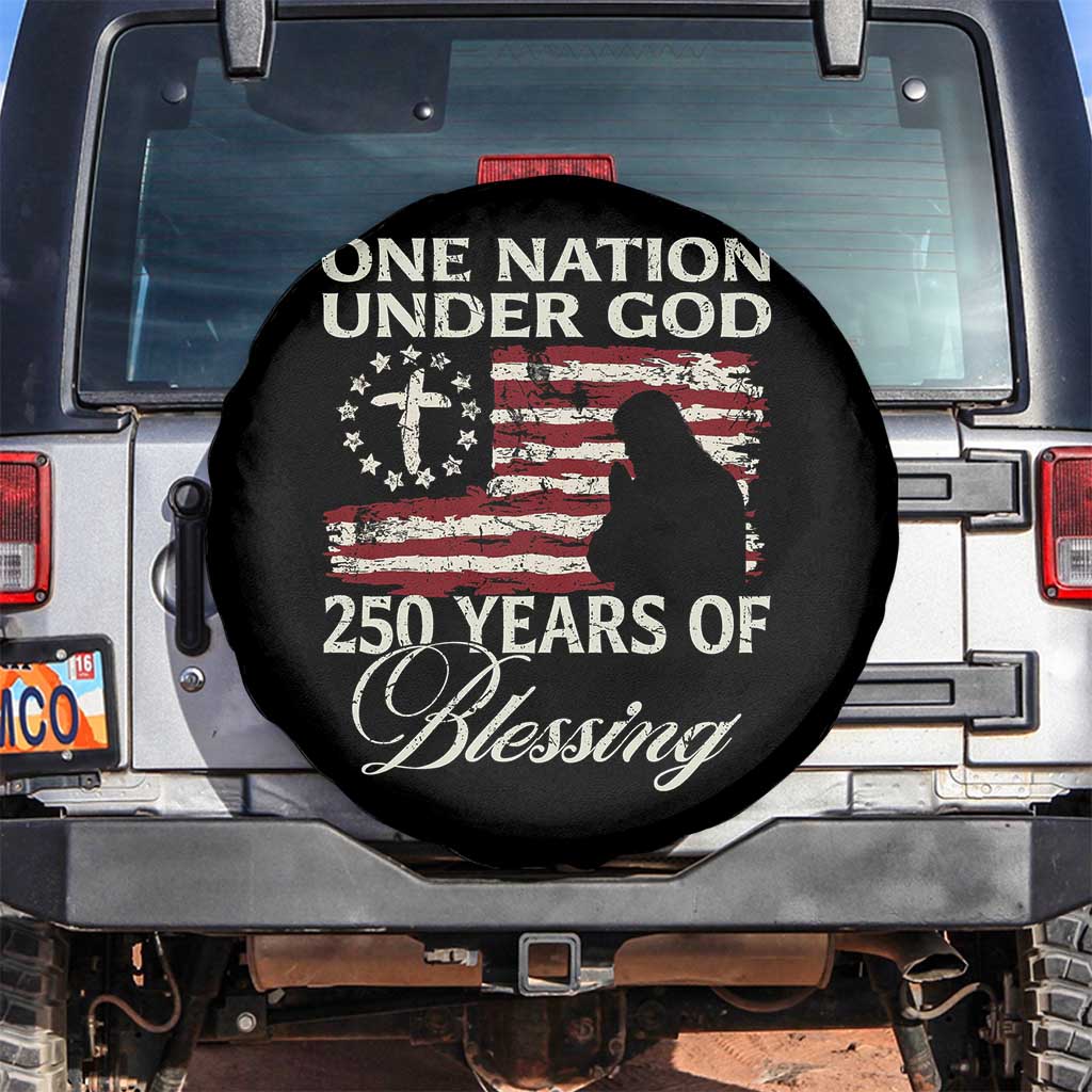 250th Anniversary USA Spare Tire Cover One Nation Under God 250 Years Of Blessing