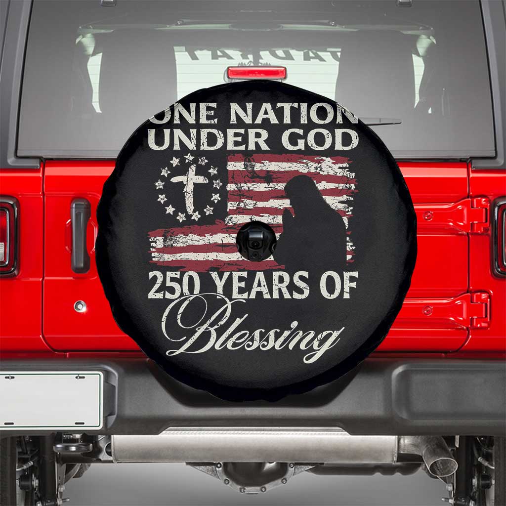 250th Anniversary USA Spare Tire Cover One Nation Under God 250 Years Of Blessing