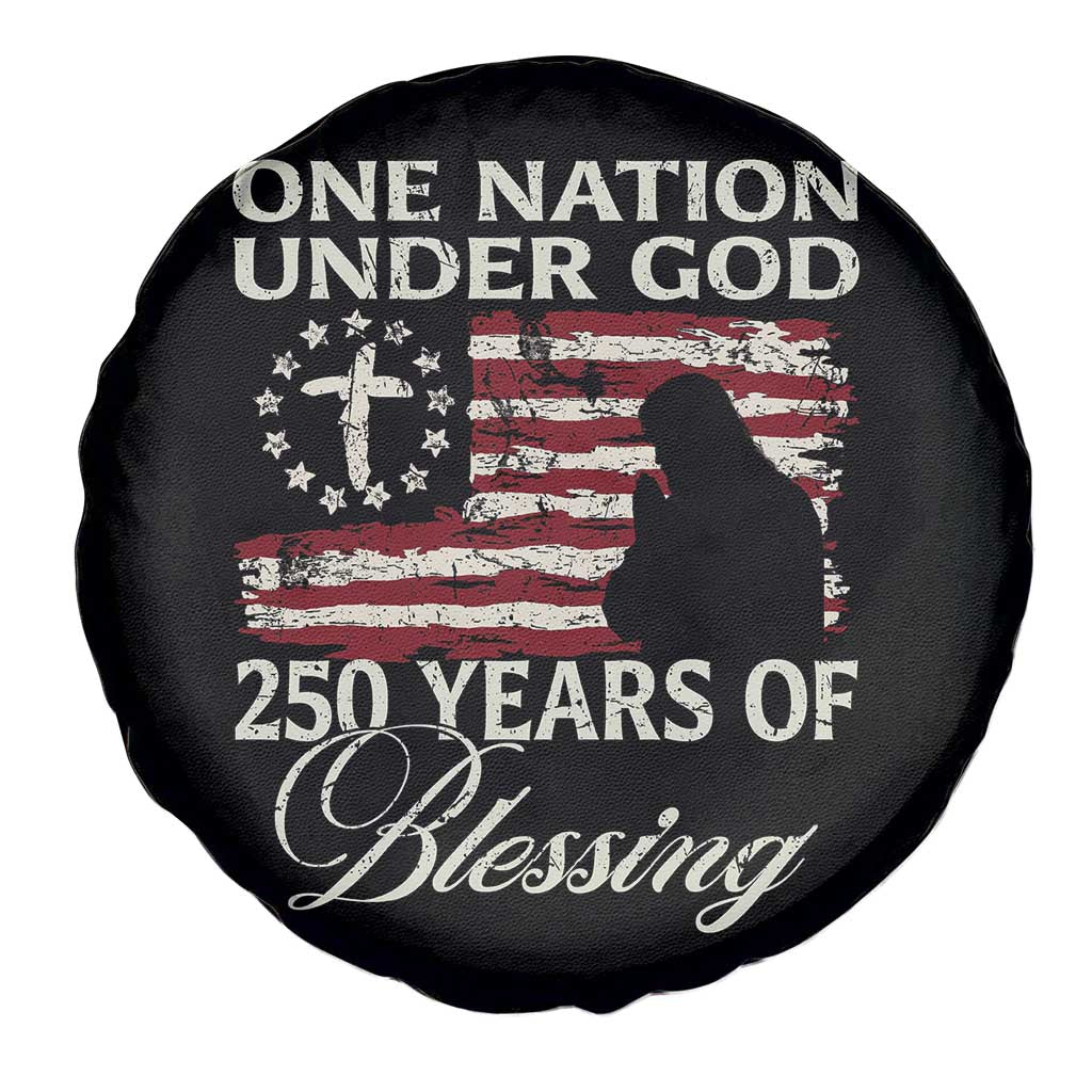 250th Anniversary USA Spare Tire Cover One Nation Under God 250 Years Of Blessing