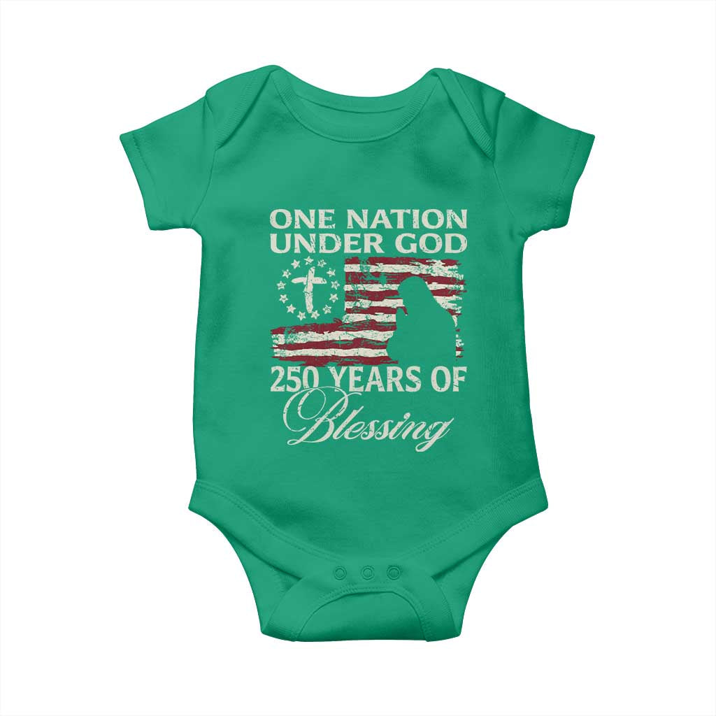 250th Anniversary USA Baby Onesie One Nation Under God 250 Years Of Blessing
