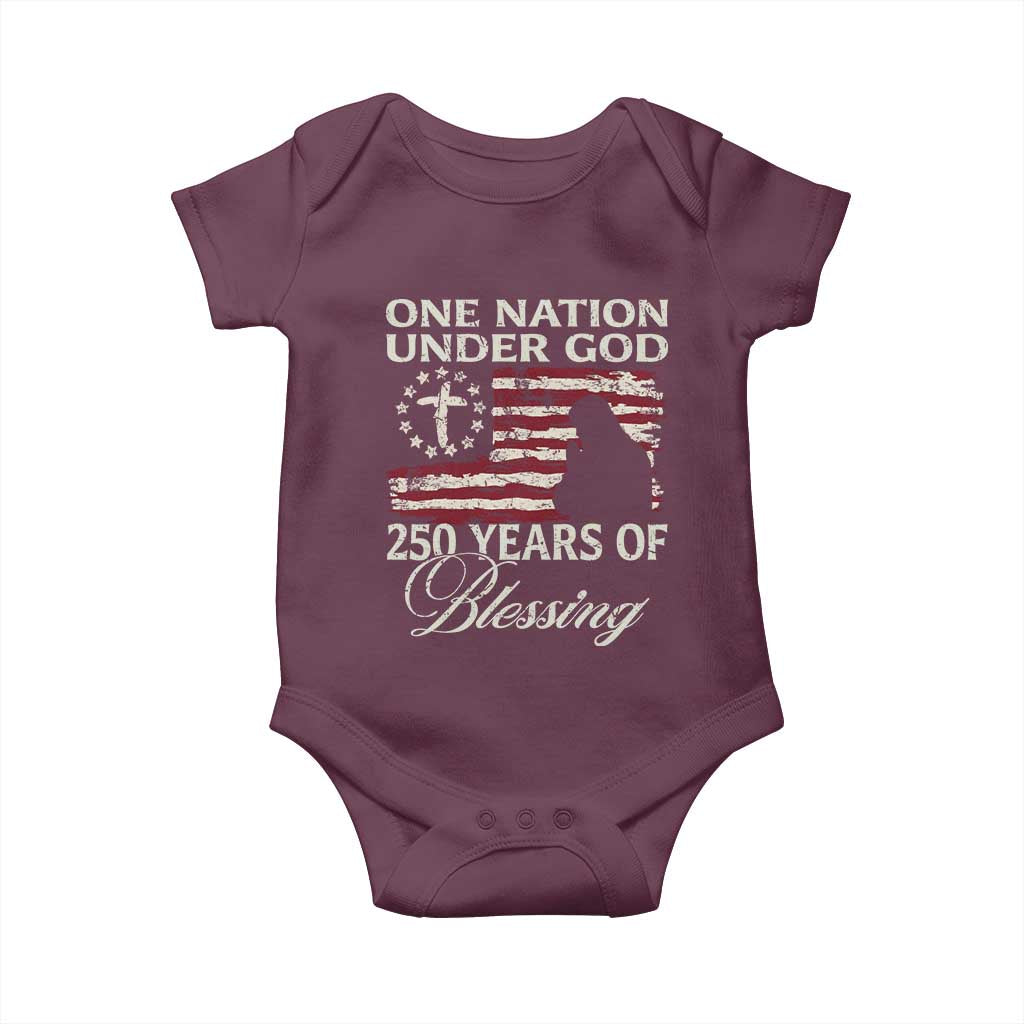 250th Anniversary USA Baby Onesie One Nation Under God 250 Years Of Blessing