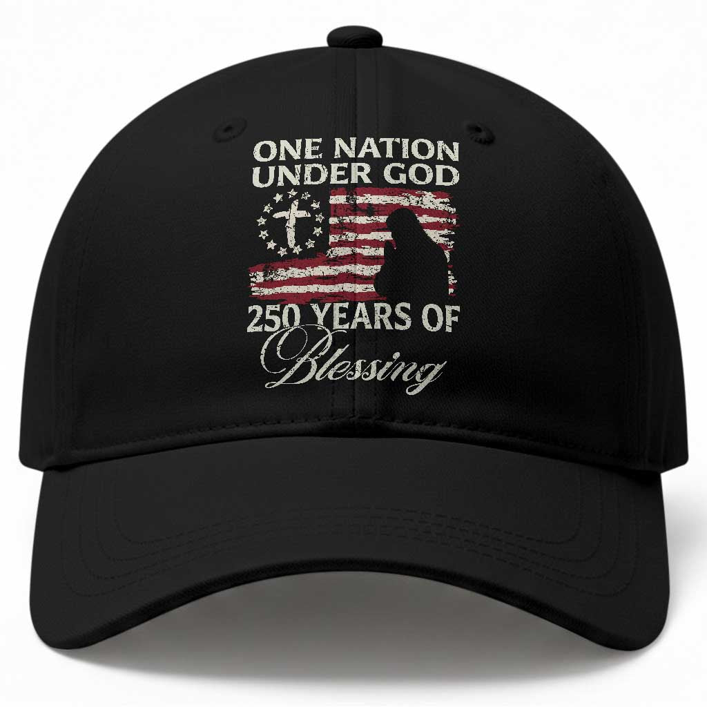 250th Anniversary USA Baseball Cap One Nation Under God 250 Years Of Blessing