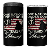 250th Anniversary USA 4 in 1 Can Cooler Tumbler One Nation Under God 250 Years Of Blessing