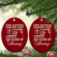 250th Anniversary USA Ceramic Ornament One Nation Under God 250 Years Of Blessing