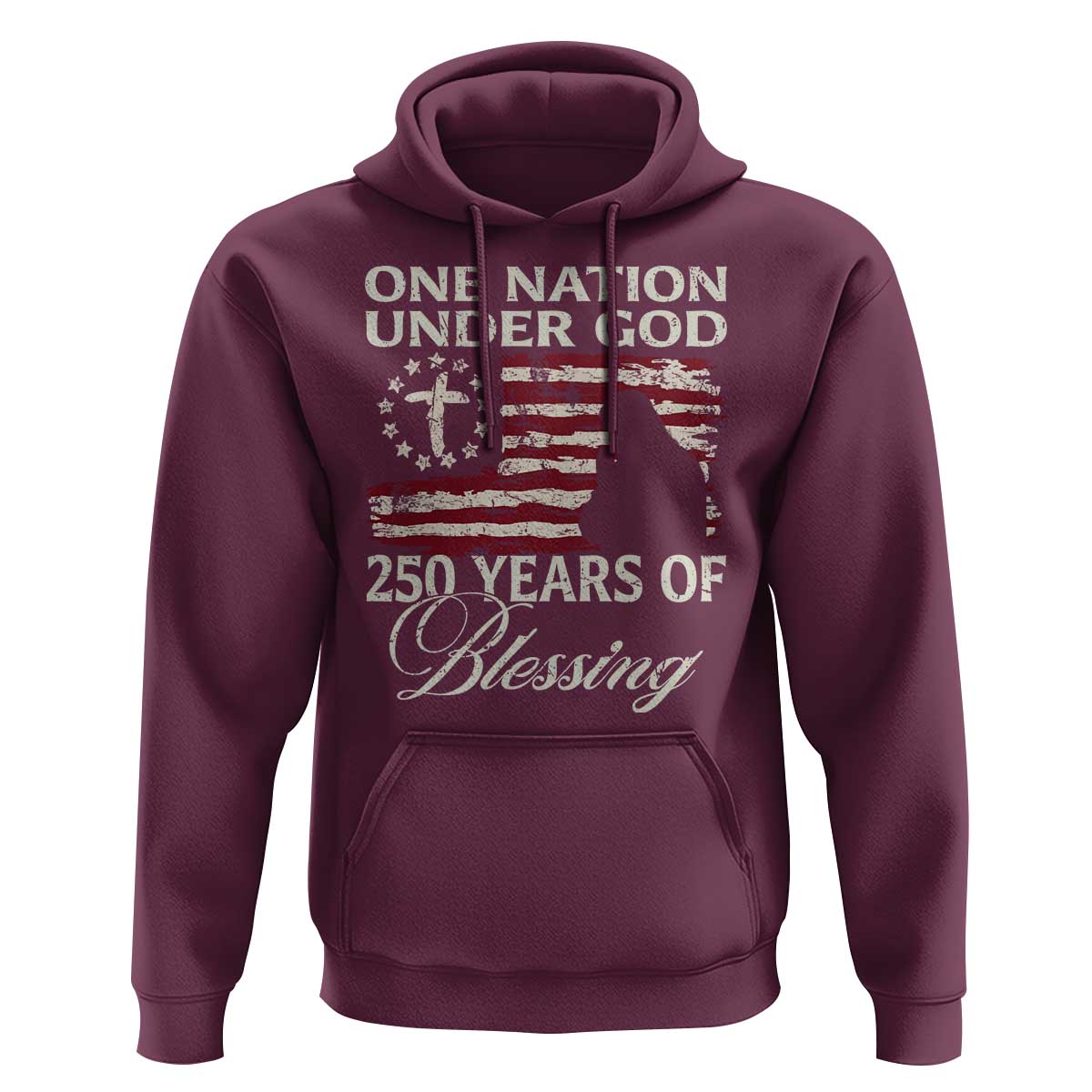 250th Anniversary USA Hoodie One Nation Under God 250 Years Of Blessing