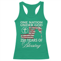 250th Anniversary USA Racerback Tank Top One Nation Under God 250 Years Of Blessing