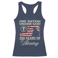 250th Anniversary USA Racerback Tank Top One Nation Under God 250 Years Of Blessing