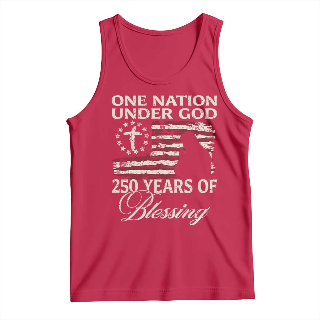 250th Anniversary USA Tank Top One Nation Under God 250 Years Of Blessing
