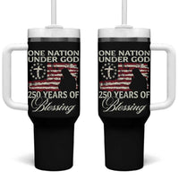 250th Anniversary USA Tumbler With Handle One Nation Under God 250 Years Of Blessing