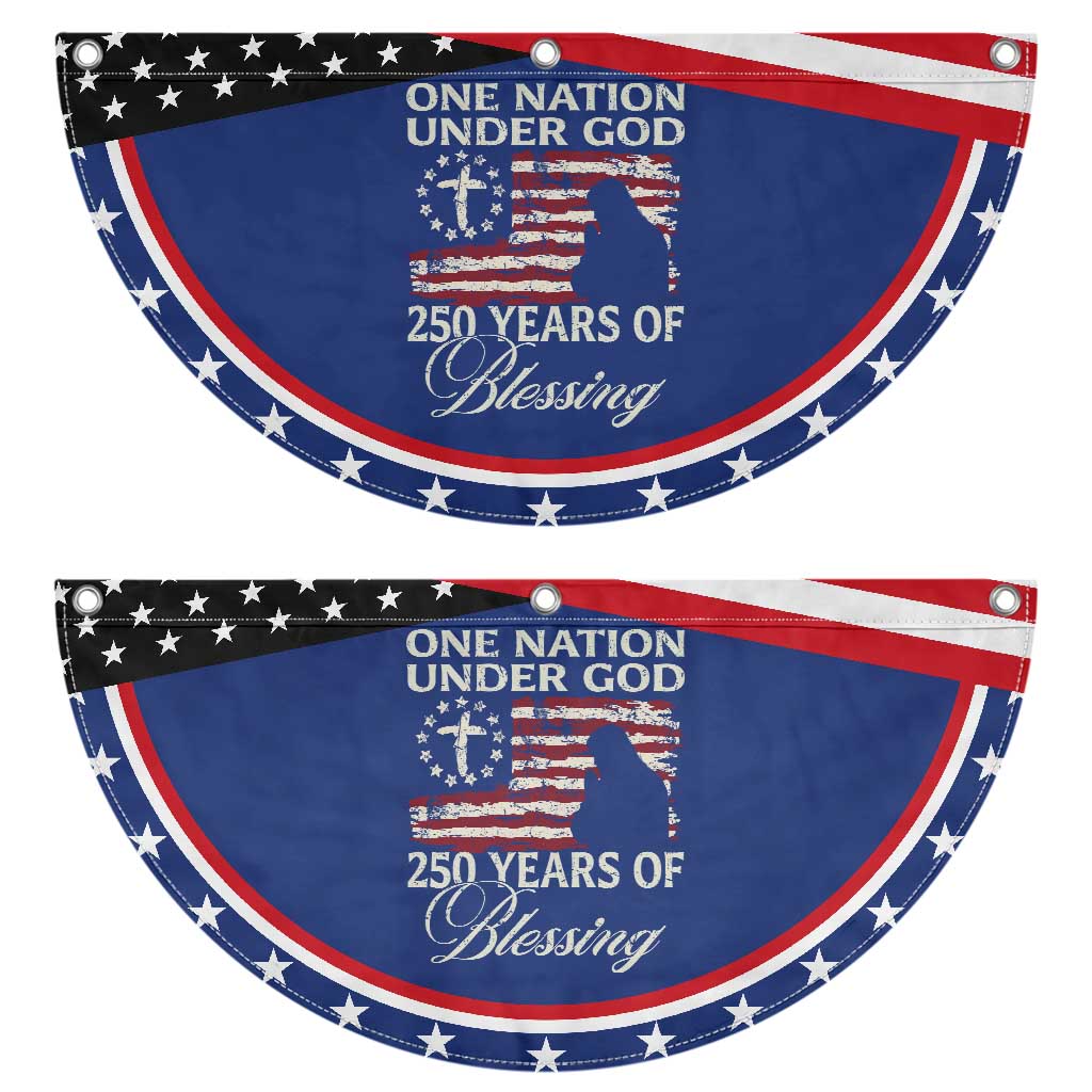 250th Anniversary USA Patriotic Fan Flag One Nation Under God 250 Years Of Blessing