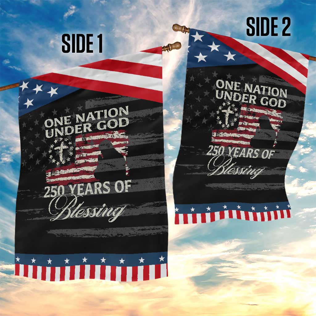 250th Anniversary USA Patriotic Garden Flag One Nation Under God 250 Years Of Blessing