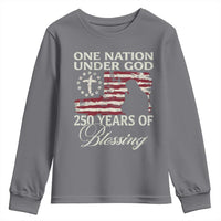 250th Anniversary USA Youth Sweatshirt One Nation Under God 250 Years Of Blessing