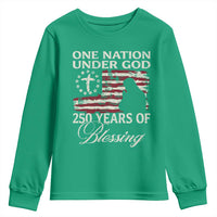 250th Anniversary USA Youth Sweatshirt One Nation Under God 250 Years Of Blessing