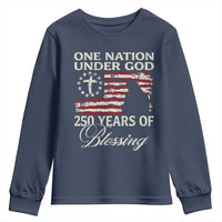 250th Anniversary USA Youth Sweatshirt One Nation Under God 250 Years Of Blessing