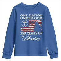 250th Anniversary USA Youth Sweatshirt One Nation Under God 250 Years Of Blessing