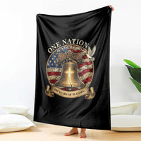 One Nation Under God 250 Years Of Blessing Throw Blanket Christian Cross Bald Eagle 4th of July