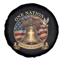 One Nation Under God 250 Years Of Blessing Spare Tire Cover Christian Cross Bald Eagle 4th of July