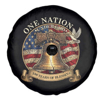 One Nation Under God 250 Years Of Blessing Spare Tire Cover Christian Cross Bald Eagle 4th of July
