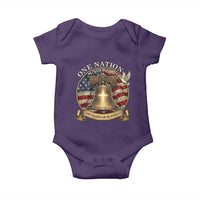 One Nation Under God 250 Years Of Blessing Baby Onesie Christian Cross Bald Eagle 4th of July