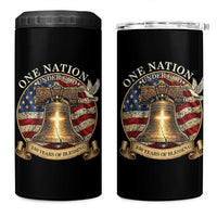 One Nation Under God 250 Years Of Blessing 4 in 1 Can Cooler Tumbler Christian Cross Bald Eagle 4th of July