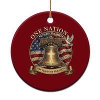One Nation Under God 250 Years Of Blessing Ceramic Ornament Christian Cross Bald Eagle 4th of July