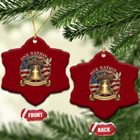 One Nation Under God 250 Years Of Blessing Ceramic Ornament Christian Cross Bald Eagle 4th of July