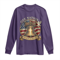 One Nation Under God 250 Years Of Blessing Long Sleeve Shirt Christian Cross Bald Eagle 4th of July