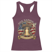 One Nation Under God 250 Years Of Blessing Racerback Tank Top Christian Cross Bald Eagle 4th of July