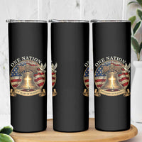 One Nation Under God 250 Years Of Blessing Skinny Tumbler Christian Cross Bald Eagle 4th of July