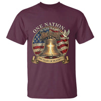 One Nation Under God 250 Years Of Blessing T Shirt Christian Cross Bald Eagle 4th of July