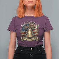 One Nation Under God 250 Years Of Blessing T Shirt For Women Christian Cross Bald Eagle 4th of July