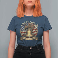 One Nation Under God 250 Years Of Blessing T Shirt For Women Christian Cross Bald Eagle 4th of July