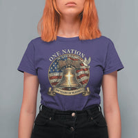 One Nation Under God 250 Years Of Blessing T Shirt For Women Christian Cross Bald Eagle 4th of July