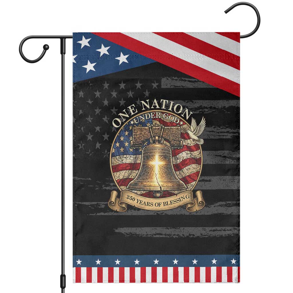 One Nation Under God 250 Years Of Blessing Patriotic Garden Flag Christian Cross Bald Eagle 4th of July