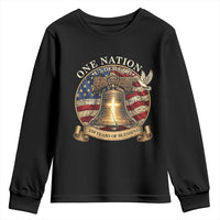 One Nation Under God 250 Years Of Blessing Youth Sweatshirt Christian Cross Bald Eagle 4th of July