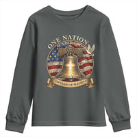 One Nation Under God 250 Years Of Blessing Youth Sweatshirt Christian Cross Bald Eagle 4th of July