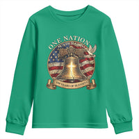 One Nation Under God 250 Years Of Blessing Youth Sweatshirt Christian Cross Bald Eagle 4th of July