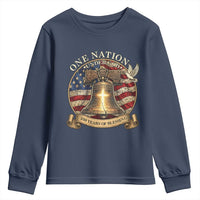 One Nation Under God 250 Years Of Blessing Youth Sweatshirt Christian Cross Bald Eagle 4th of July