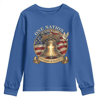 One Nation Under God 250 Years Of Blessing Youth Sweatshirt Christian Cross Bald Eagle 4th of July