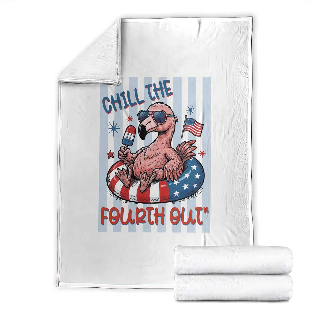 Chill The Fourth Out Throw Blanket Flamerica Flamingo 4th Of July