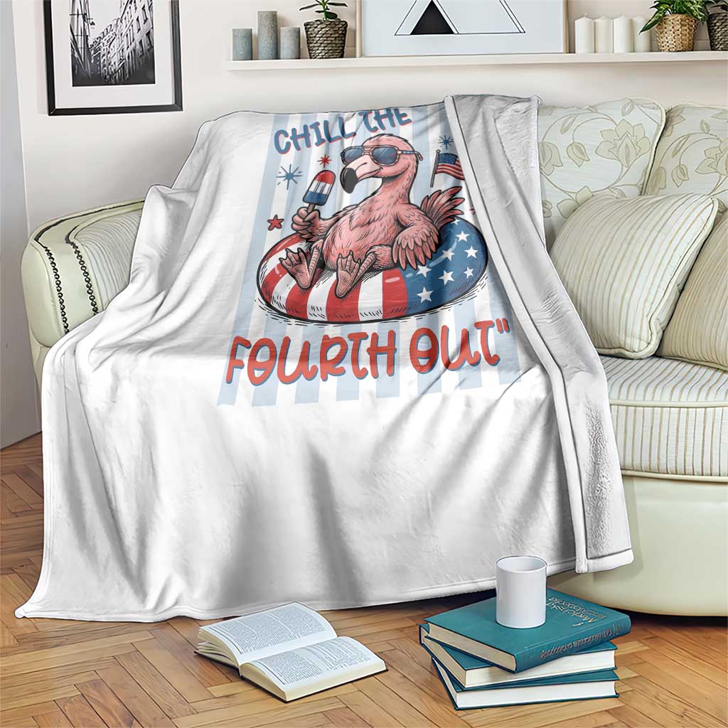 Chill The Fourth Out Throw Blanket Flamerica Flamingo 4th Of July