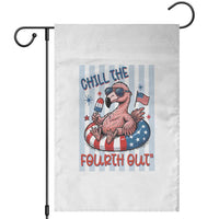 Chill The Fourth Out Garden Flag Flamerica Flamingo 4th Of July