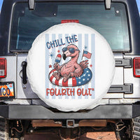 Chill The Fourth Out Spare Tire Cover Flamerica Flamingo 4th Of July