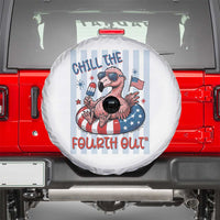 Chill The Fourth Out Spare Tire Cover Flamerica Flamingo 4th Of July