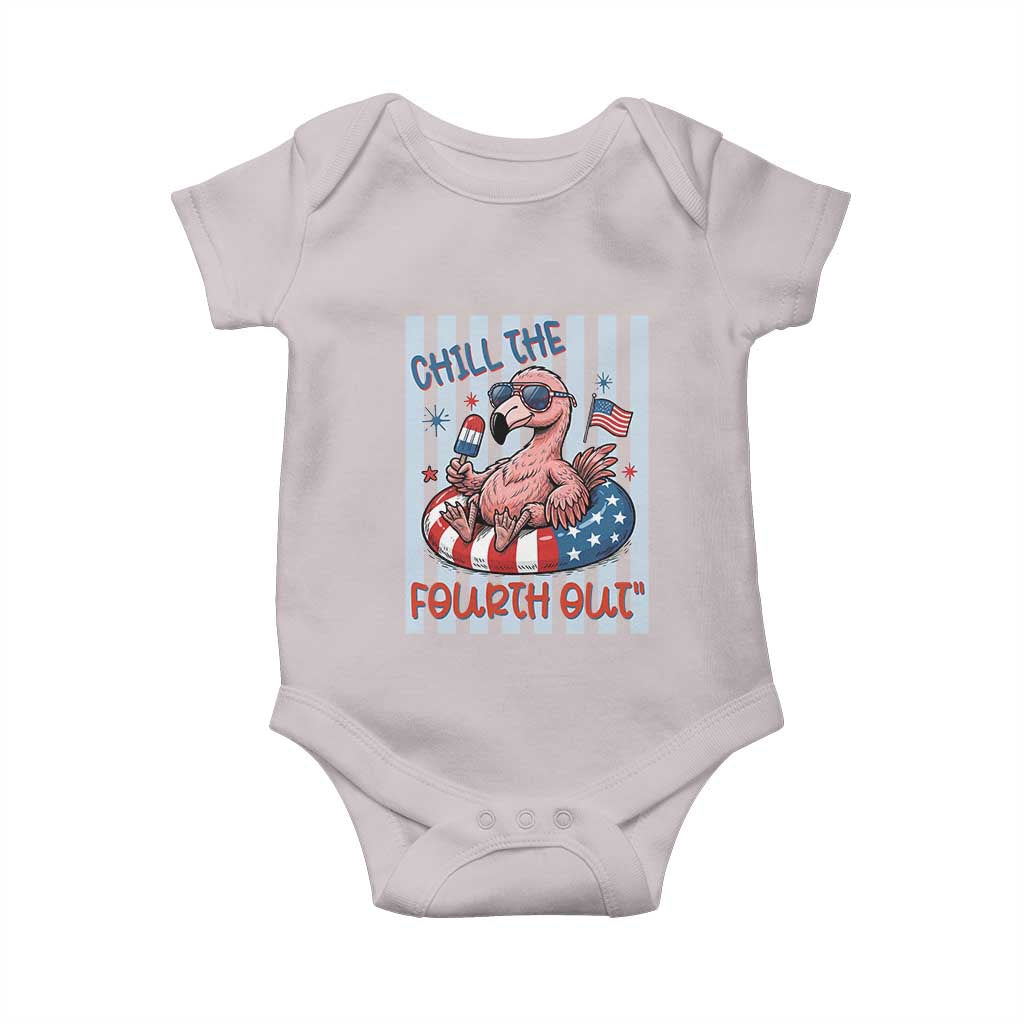 Chill The Fourth Out Baby Onesie Flamerica Flamingo 4th Of July