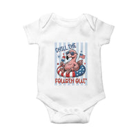 Chill The Fourth Out Baby Onesie Flamerica Flamingo 4th Of July