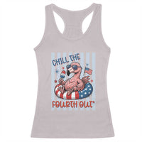 Chill The Fourth Out Racerback Tank Top Flamerica Flamingo 4th Of July