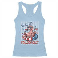 Chill The Fourth Out Racerback Tank Top Flamerica Flamingo 4th Of July