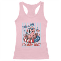 Chill The Fourth Out Racerback Tank Top Flamerica Flamingo 4th Of July