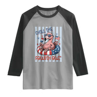 Chill The Fourth Out Raglan Shirt Flamerica Flamingo 4th Of July